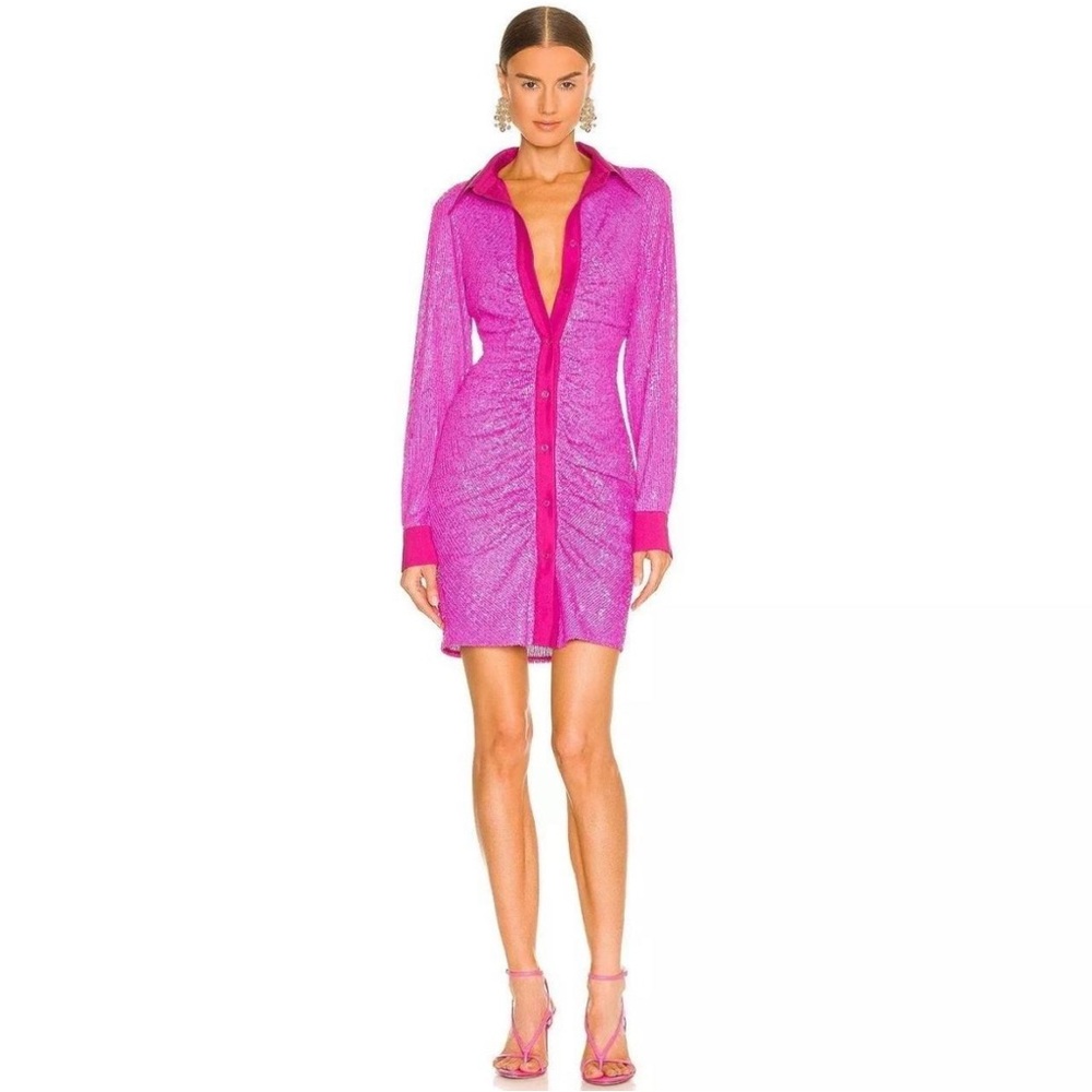 NEW REVOLVE Pink Long Sleeve Sequin Dress